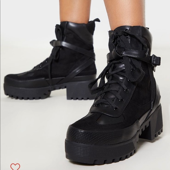 karmel black biker boots